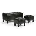 3-Piece Tufted Storage Ottoman Set – Multiple Colors