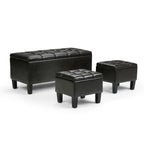 3-Piece Tufted Storage Ottoman Set – Multiple Colors
