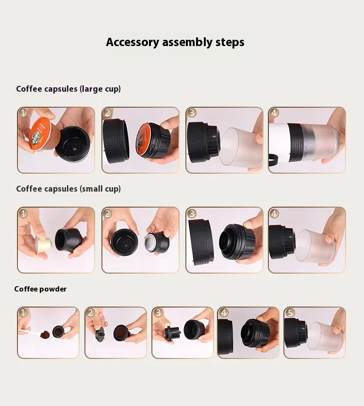 Portable Wireless Coffee Maker – Rechargeable Travel Brewer