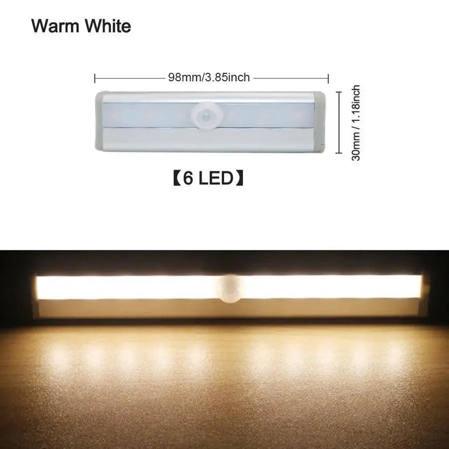 PIR Motion Sensor LED Cabinet Light – 6 or 10 LED