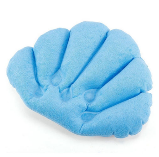 Inflatable Bath Pillow with Suction Cups and Terry Cloth Fabric