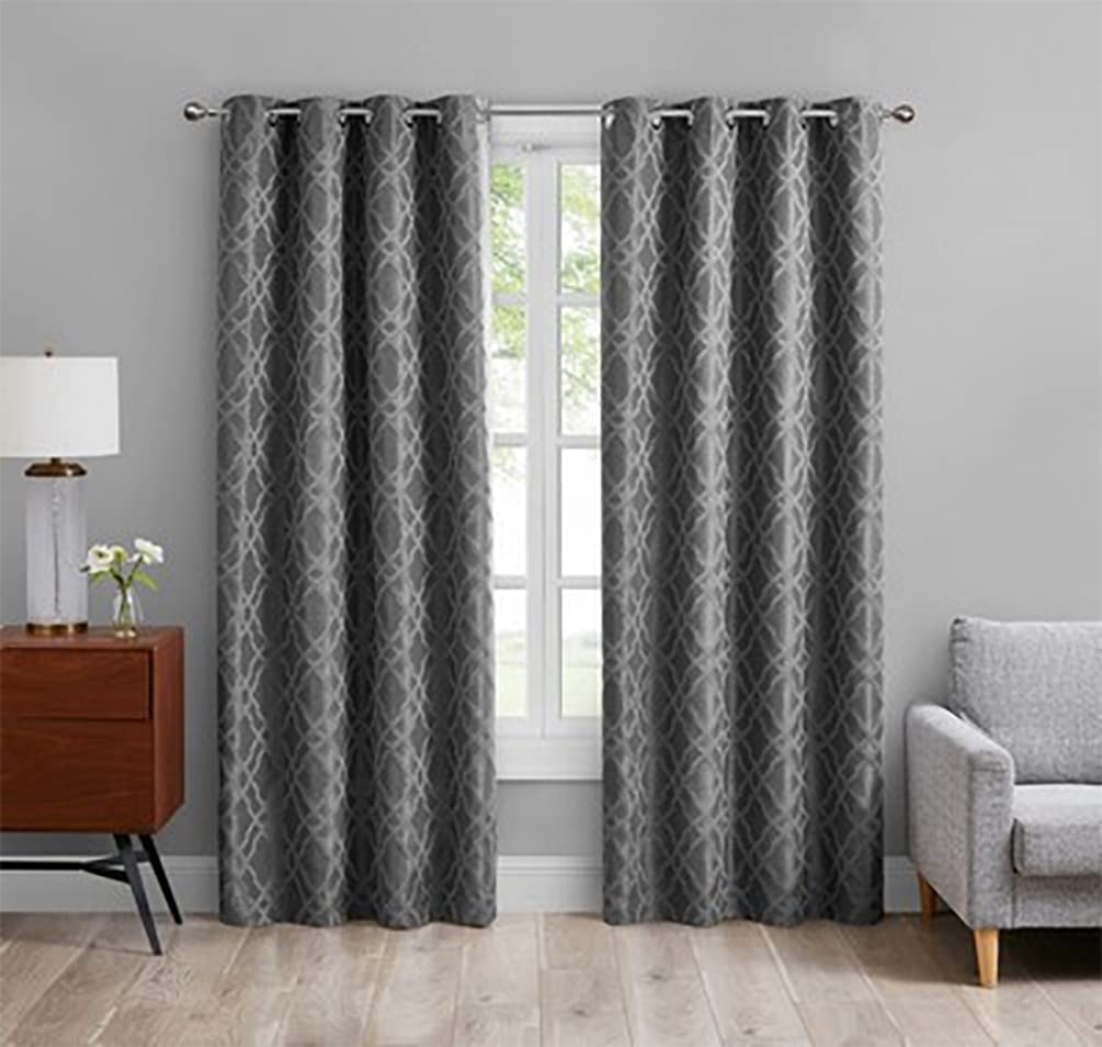 Geometric Blackout Curtain Panel Set – Color & Size Options