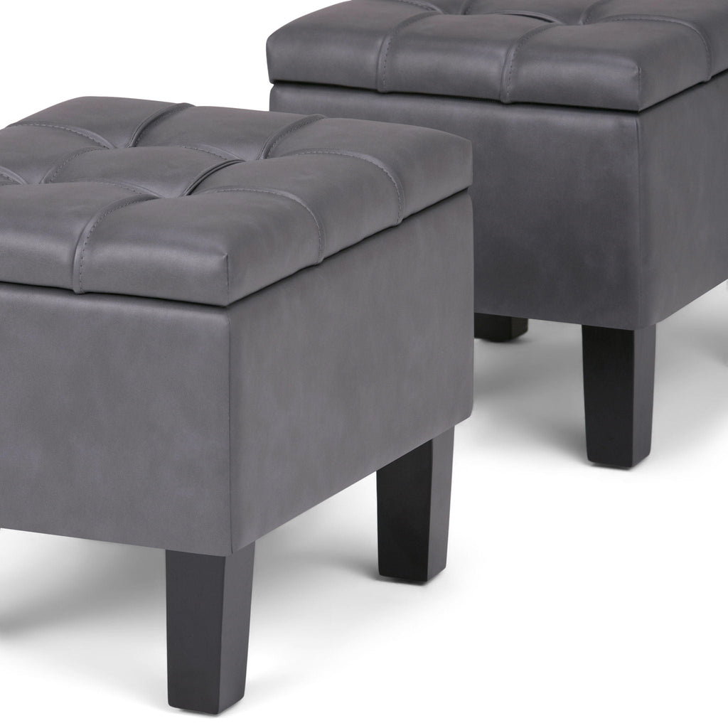 3-Piece Tufted Storage Ottoman Set – Multiple Colors