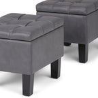 3-Piece Tufted Storage Ottoman Set – Multiple Colors