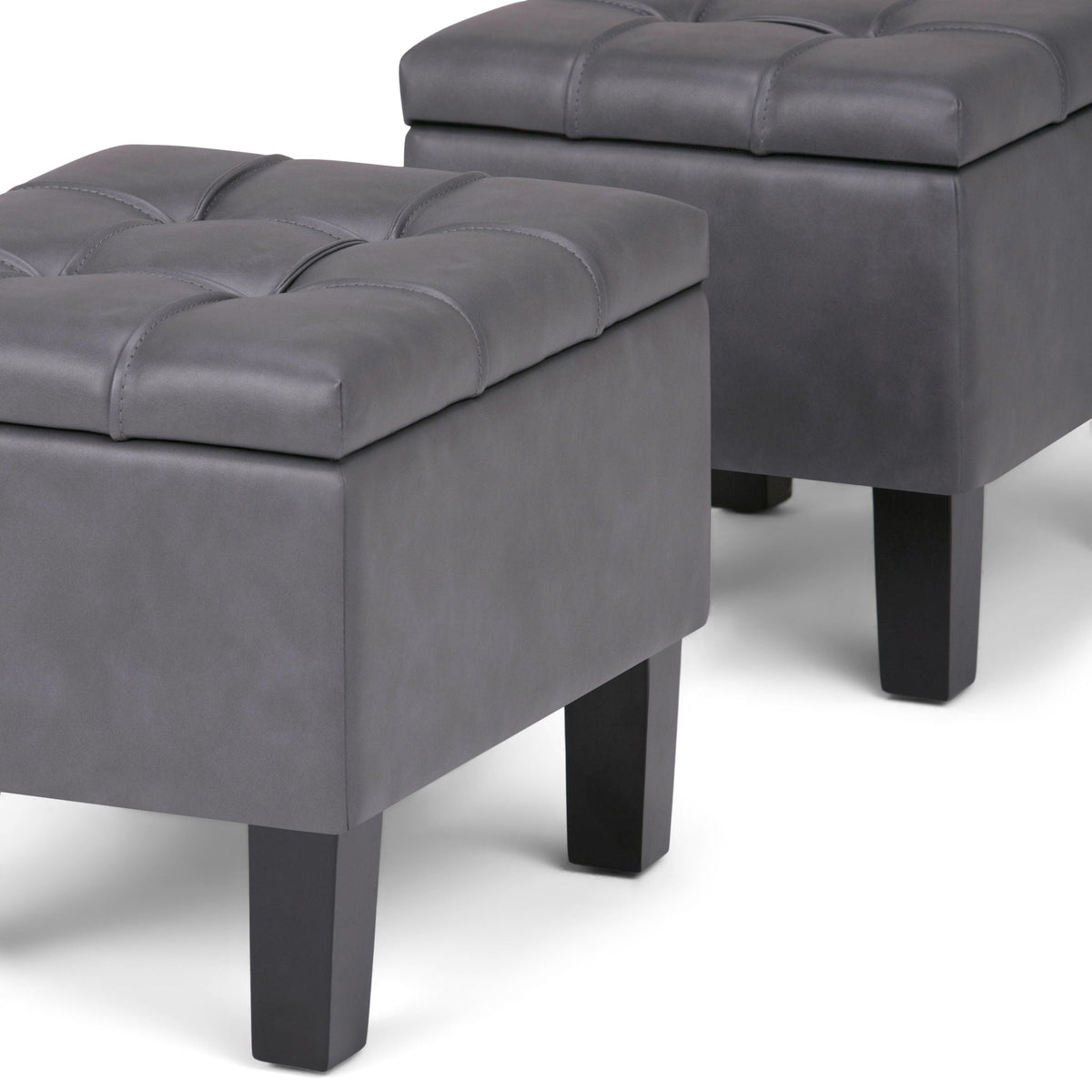 3-Piece Tufted Storage Ottoman Set – Multiple Colors