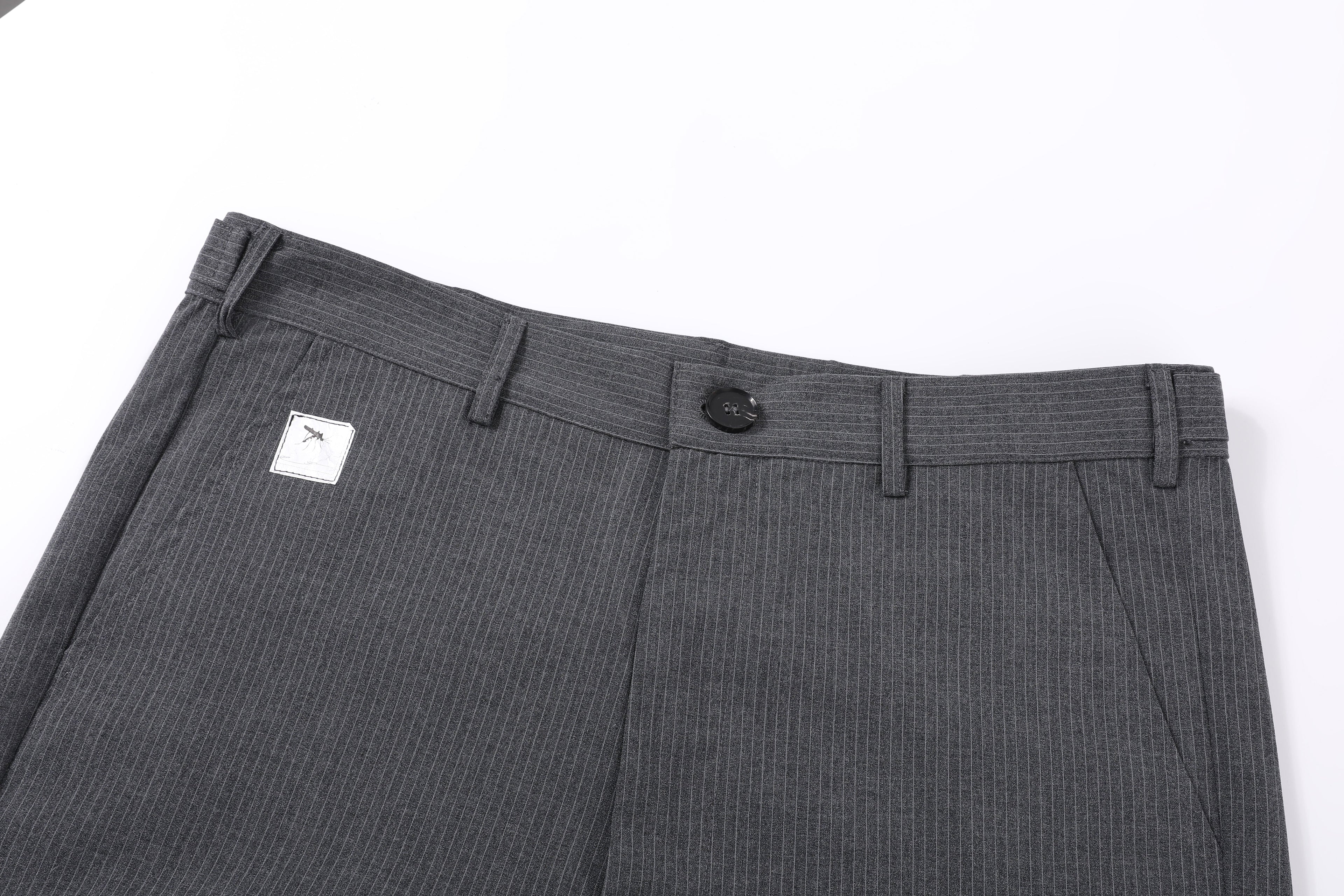Men’s Pinstripe Tucked Wool Trousers
