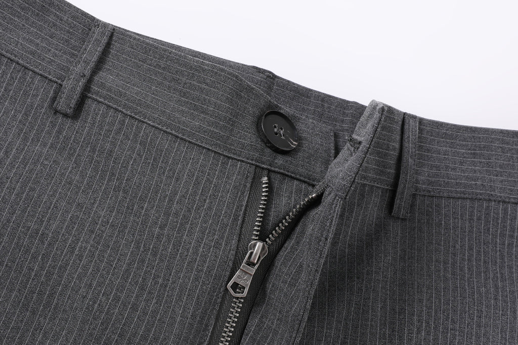 Men’s Pinstripe Tucked Wool Trousers