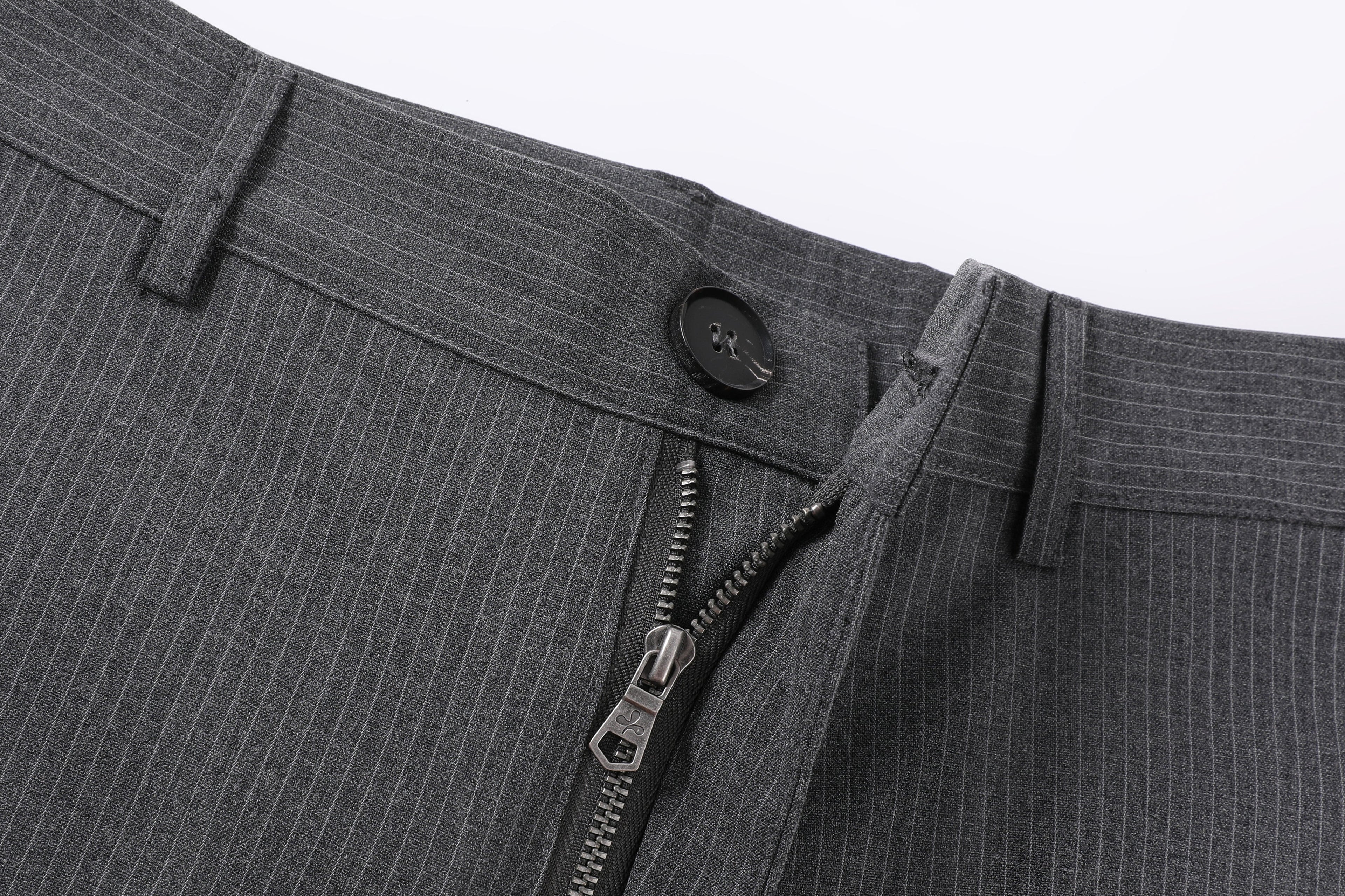 Men’s Pinstripe Tucked Wool Trousers