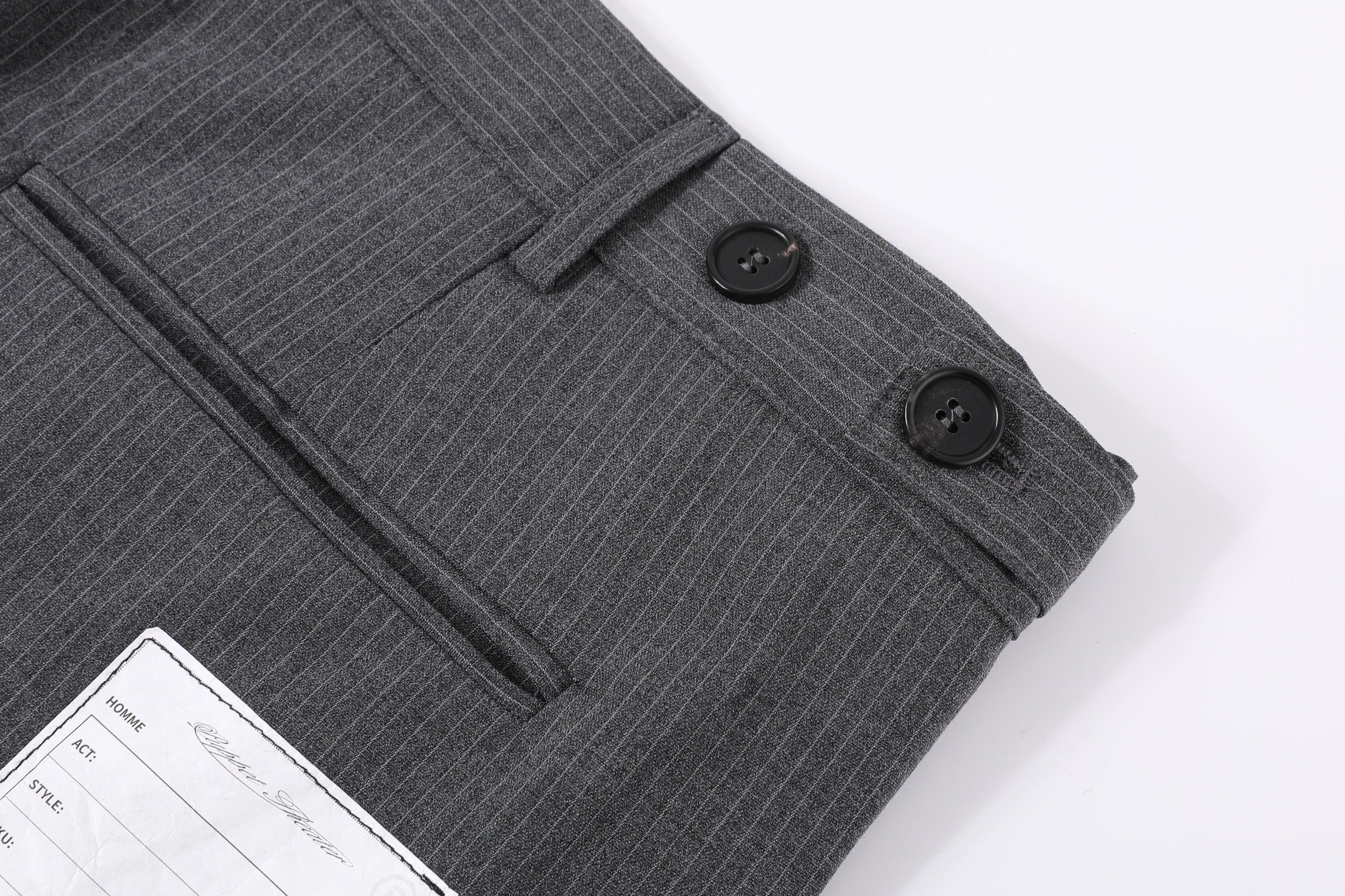 Men’s Pinstripe Tucked Wool Trousers