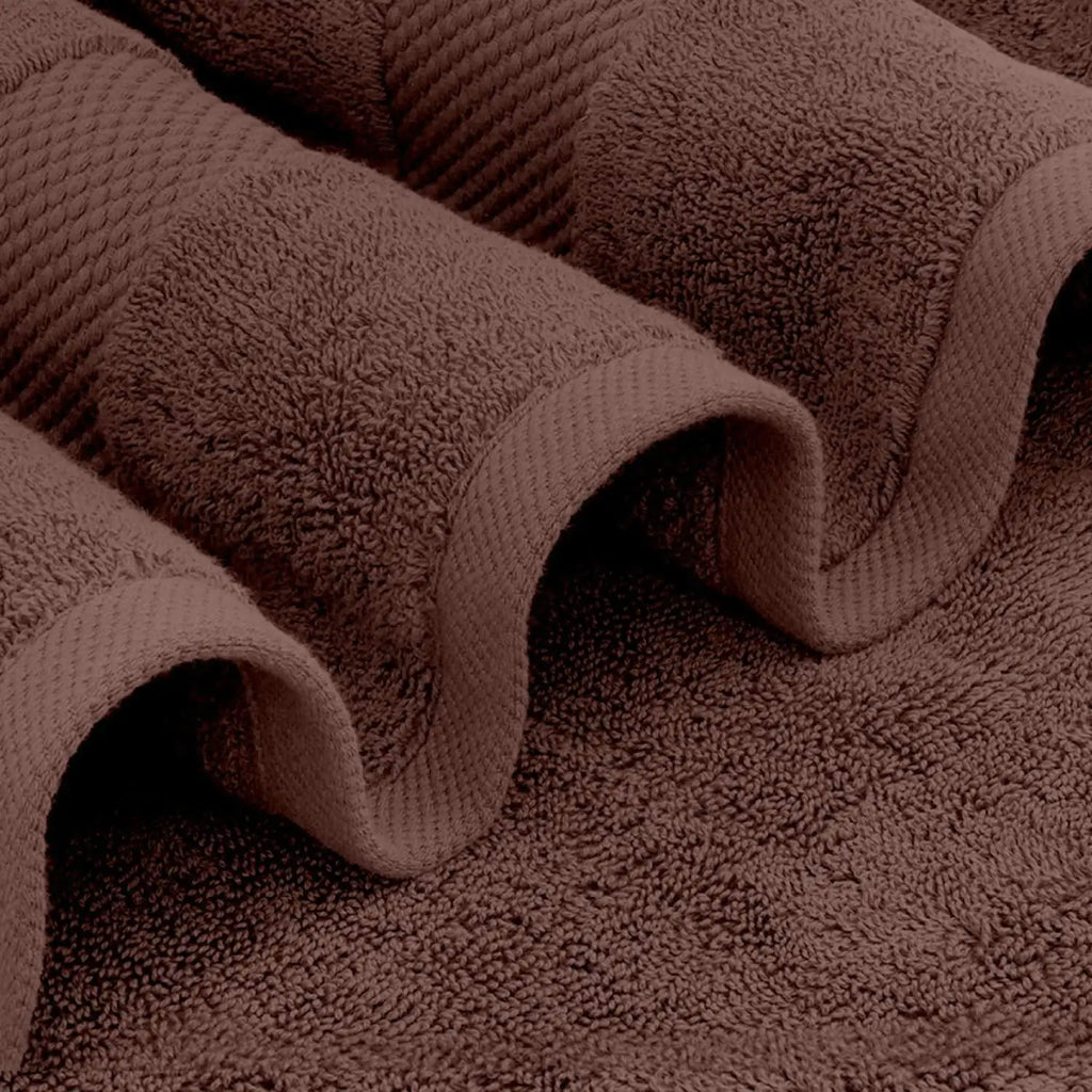 8-Piece Combed Cotton Towel Set (Brown)