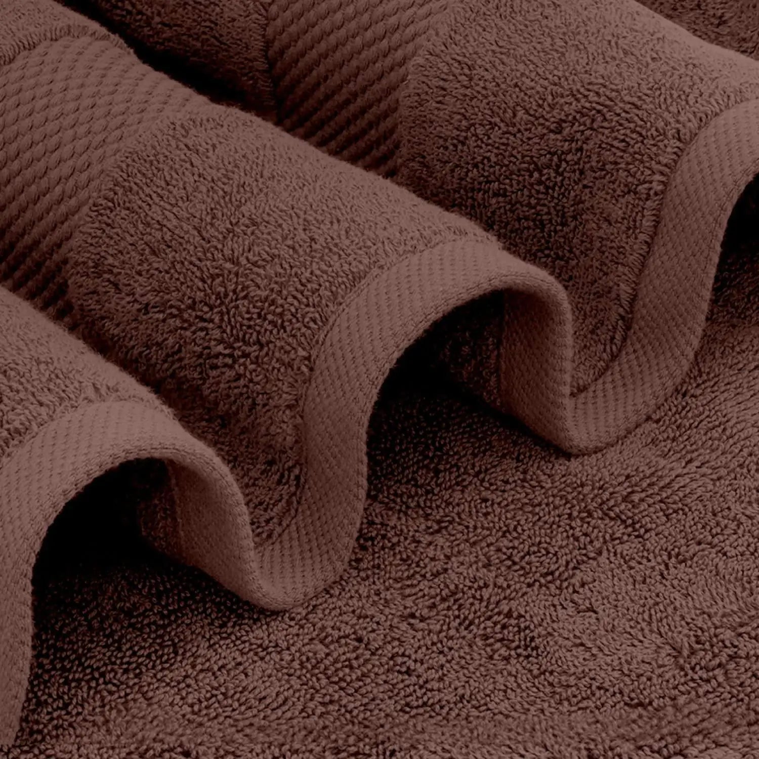 8-Piece Combed Cotton Towel Set (Brown)