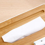 Multifunction Tissue Box Organizer with Bamboo Lid