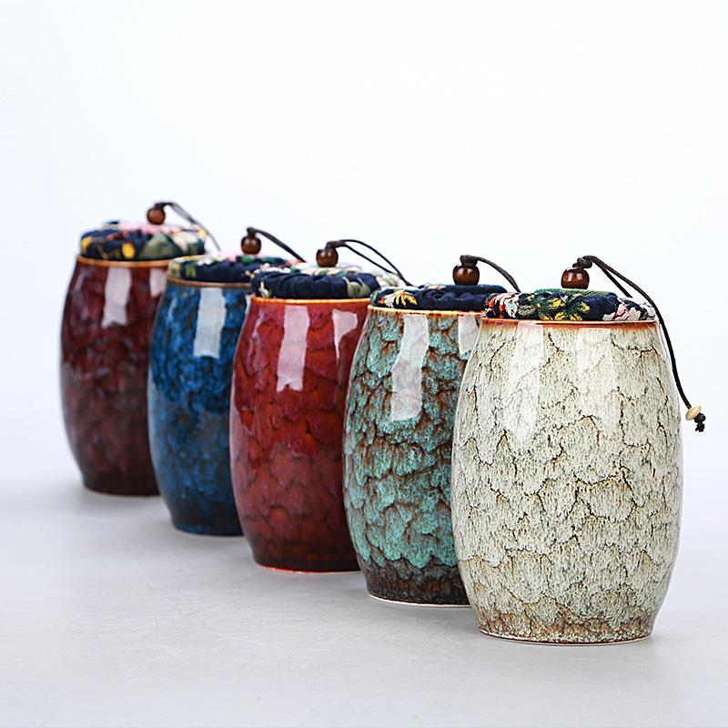 Ceramic Airtight Tea Canister with Reactive Glaze