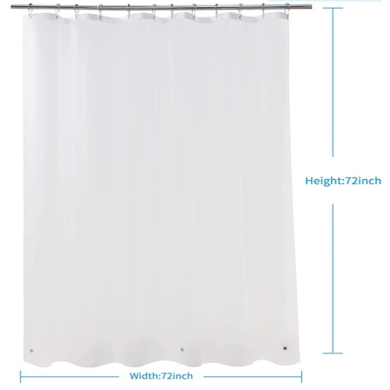 Frosted PEVA Shower Curtain Liner with Magnets & 12 Hooks