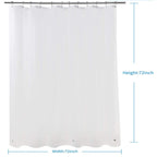 Frosted PEVA Shower Curtain Liner with Magnets & 12 Hooks