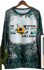 Women’s Printed Round-Neck Long-Sleeve Sweater