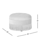 24-Inch Round Upholstered Accent Ottoman – Deep Brown Velvet