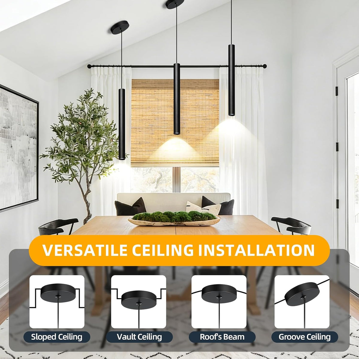 3-Piece Modern LED Pendant Light Set – Adjustable 2700K–6000K
