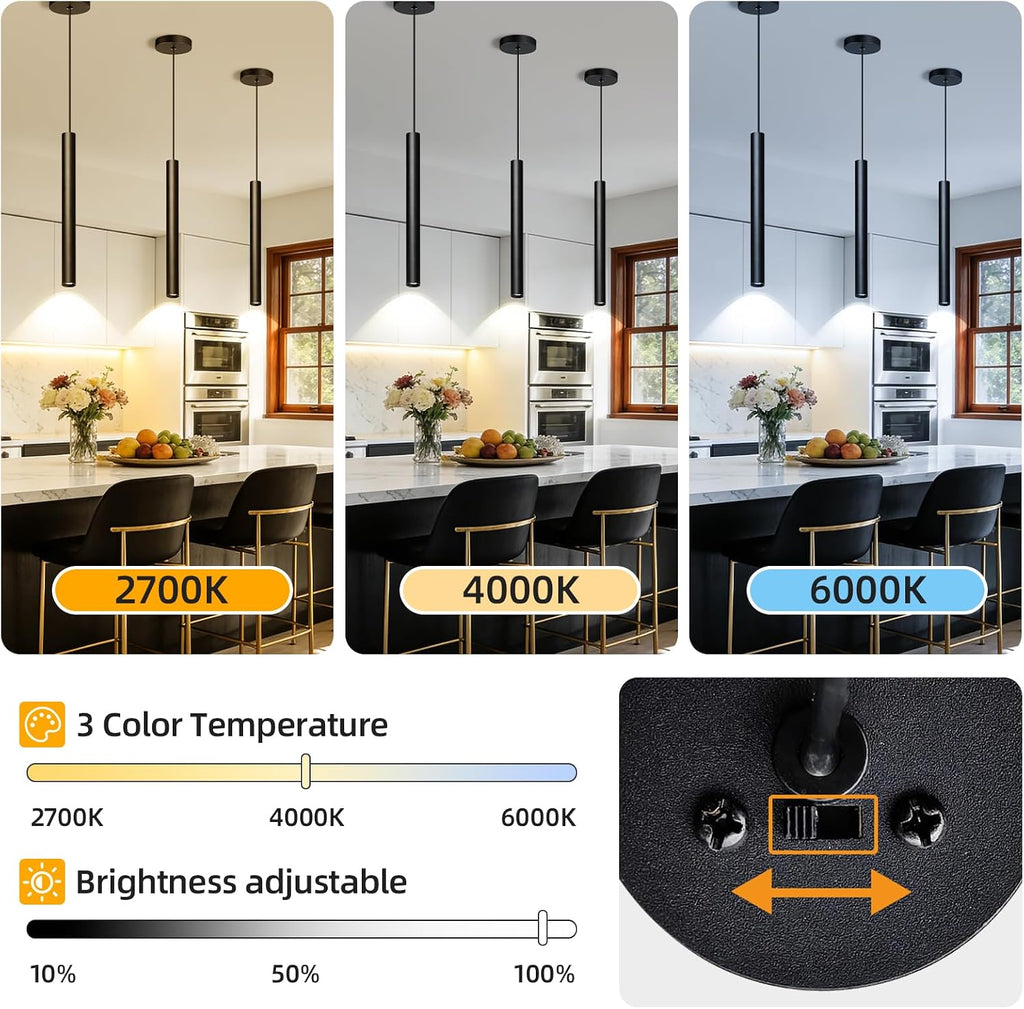3-Piece Modern LED Pendant Light Set – Adjustable 2700K–6000K