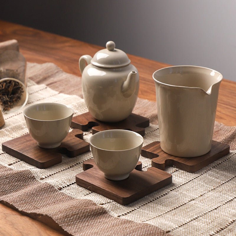 Wood Coaster Walnut Set