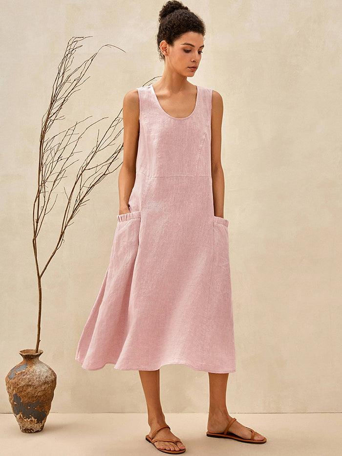 Women’s Relaxed Linen Midi Dress