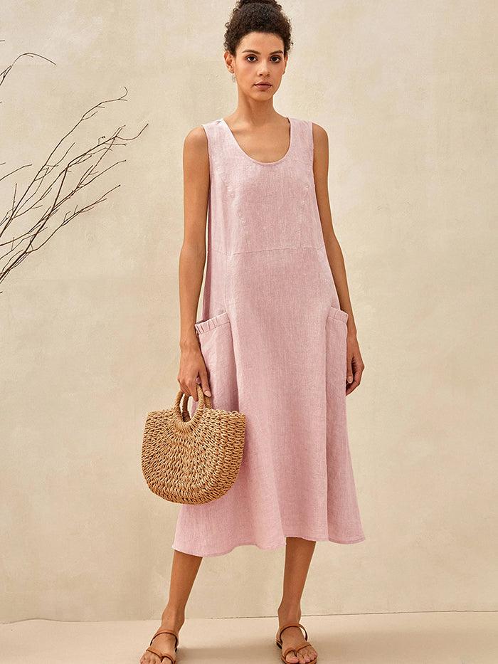 Women’s Relaxed Linen Midi Dress