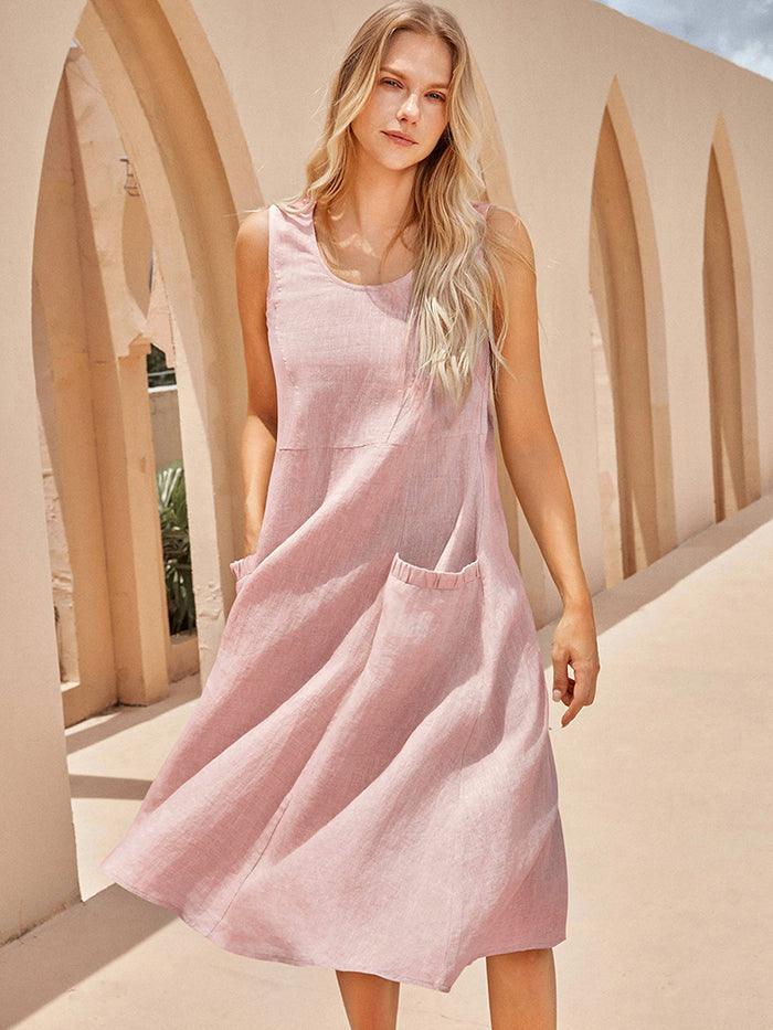 Women’s Relaxed Linen Midi Dress