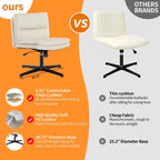 Leather Home Office Chair – Armless Ergonomic Design
