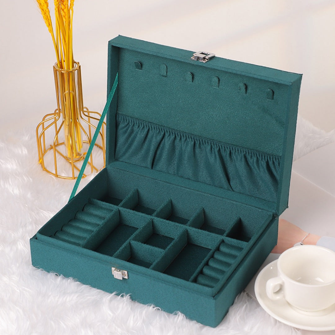 Multi-Layer Jewelry Storage Box – Solid Color Design