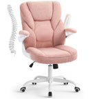 Swivel Office Desk Chair with Arms & Wheels – SeatZone (Pink)