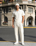 Men’s Textured Quarter-Zip Polo & Jogger Set