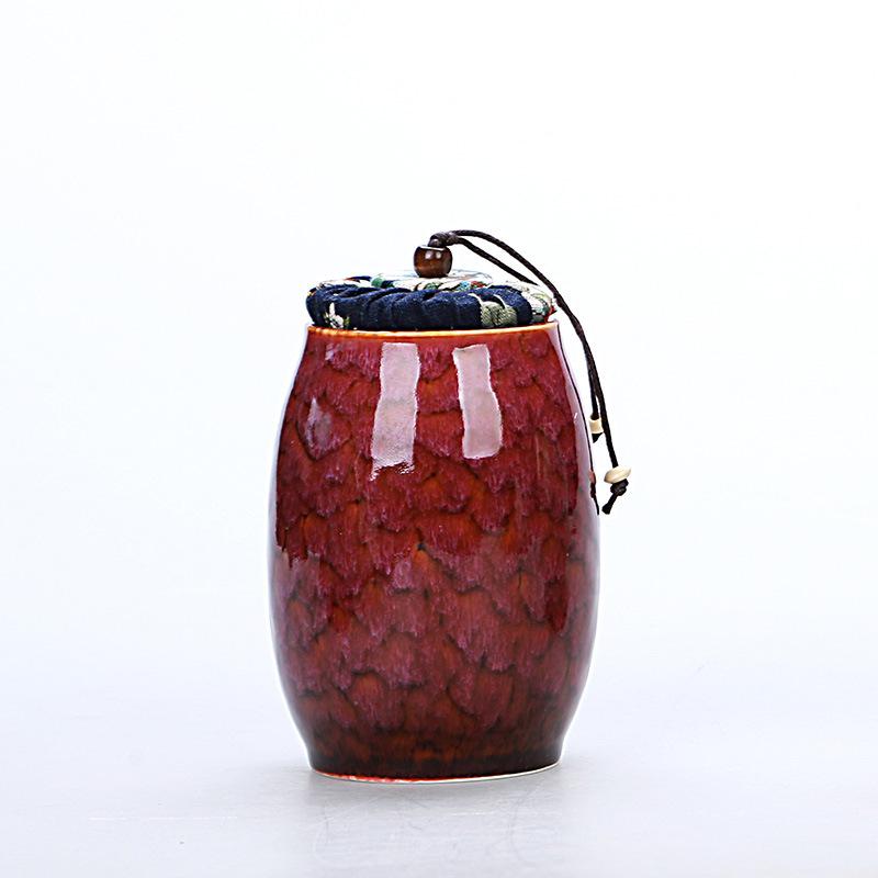 Ceramic Airtight Tea Canister with Reactive Glaze
