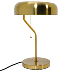 Modern Bedside Table Lamp with Pull Chain – Gold