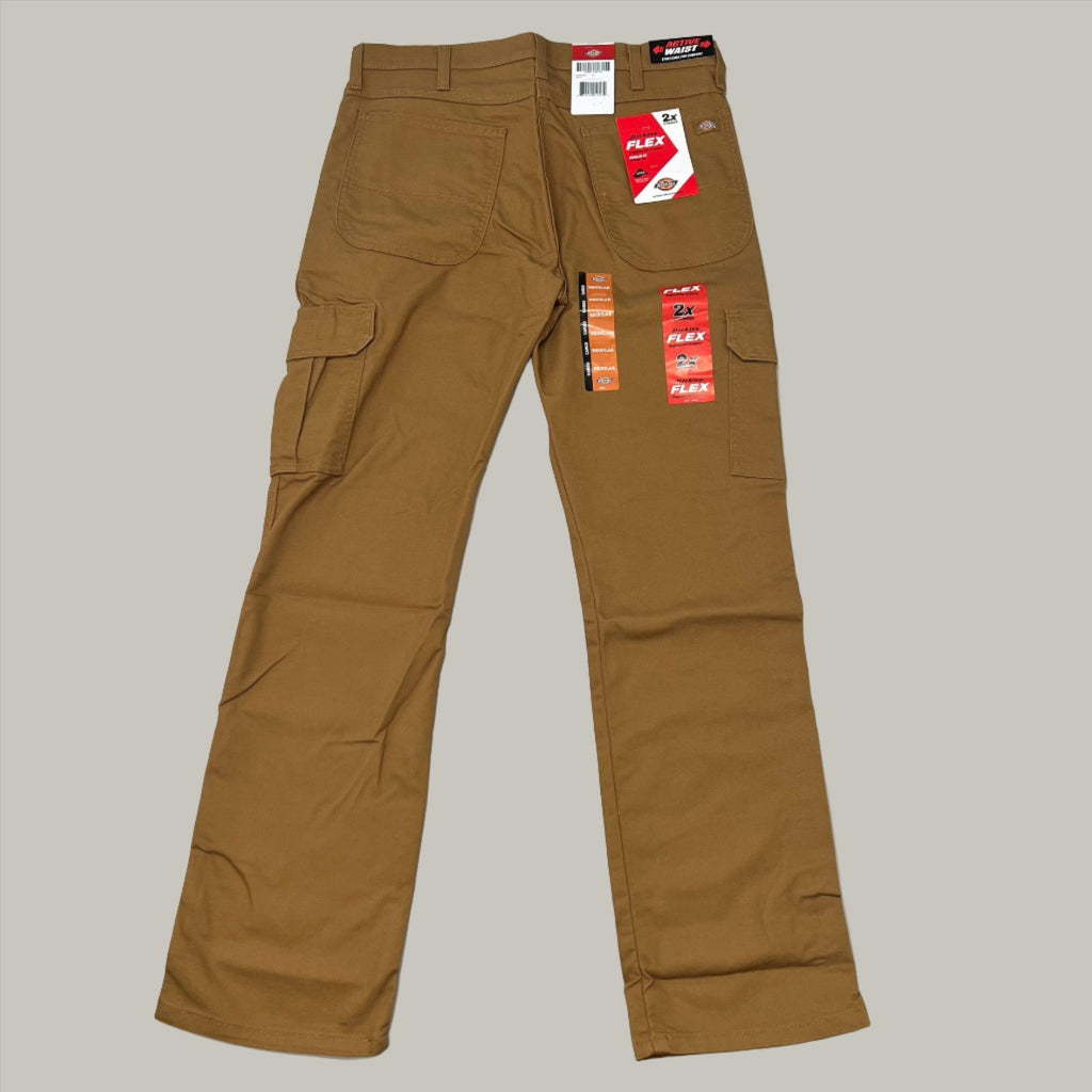Men’s Dickies Flex Regular Fit Cargo Pants – Stonewashed Brown Duck