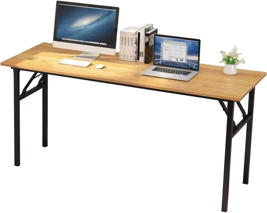 63" Foldable Computer Desk – Rustic Brown