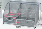 Large Capacity Metal Desktop Organizer – Pen & Document Holder