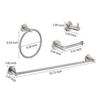 4-Piece Brushed Nickel Bathroom Hardware Set