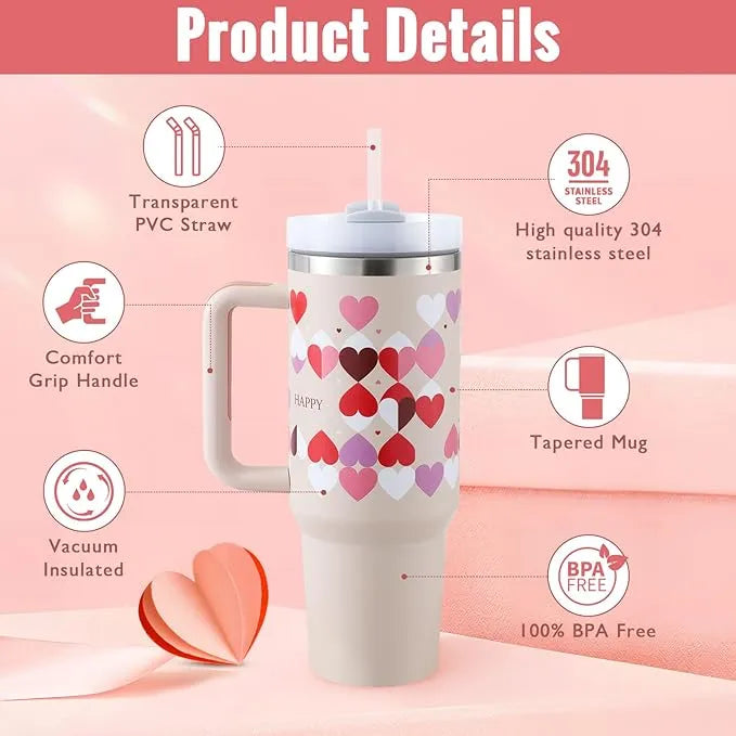 40 oz Stainless Steel Spill-Proof Insulated Tumbler with Straw