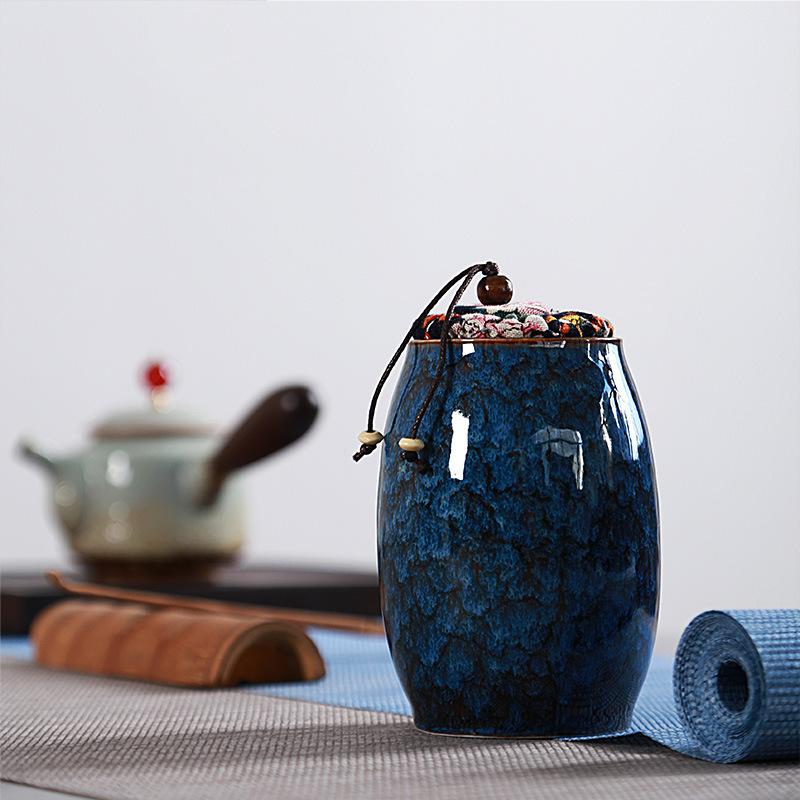 Ceramic Airtight Tea Canister with Reactive Glaze