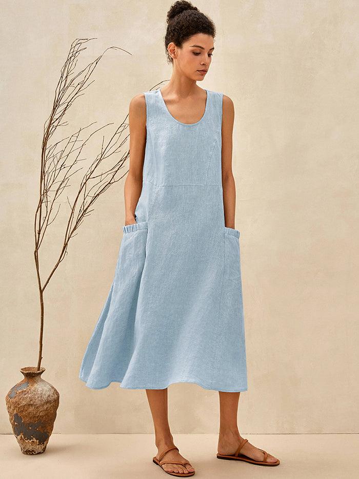 Women’s Relaxed Linen Midi Dress