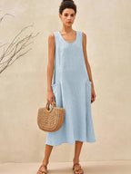 Women’s Relaxed Linen Midi Dress