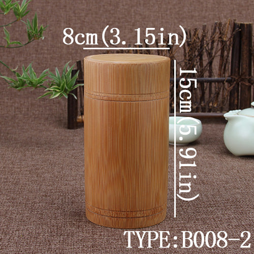 Mini Bamboo Tea Canister with Sealed Storage Box