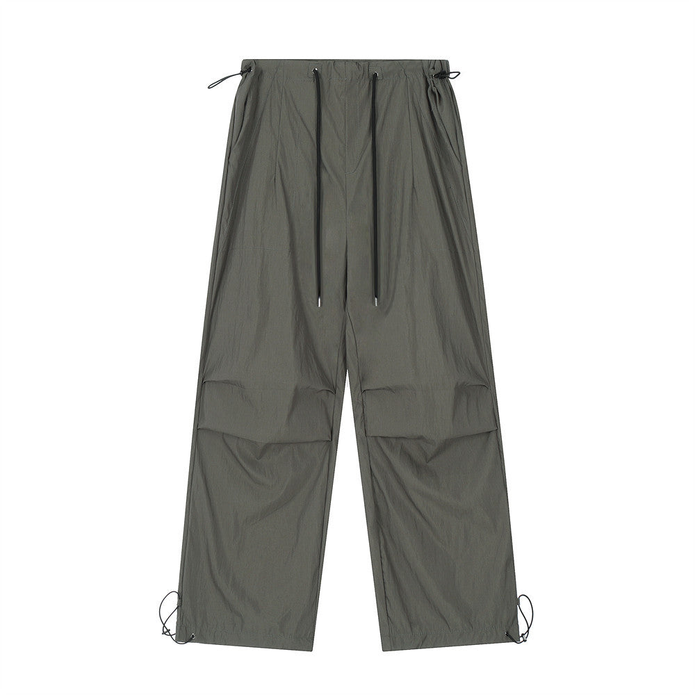 Men’s Wrinkled Drawstring Cargo Pants
