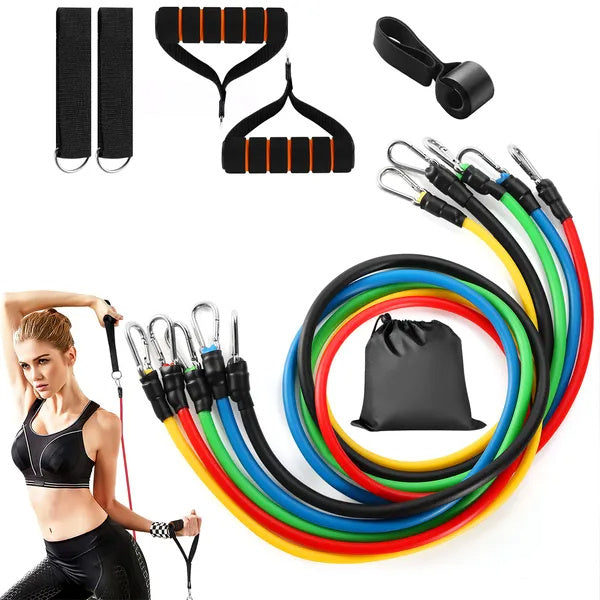 11-Piece Resistance Band Set – Home Gym Workout Kit