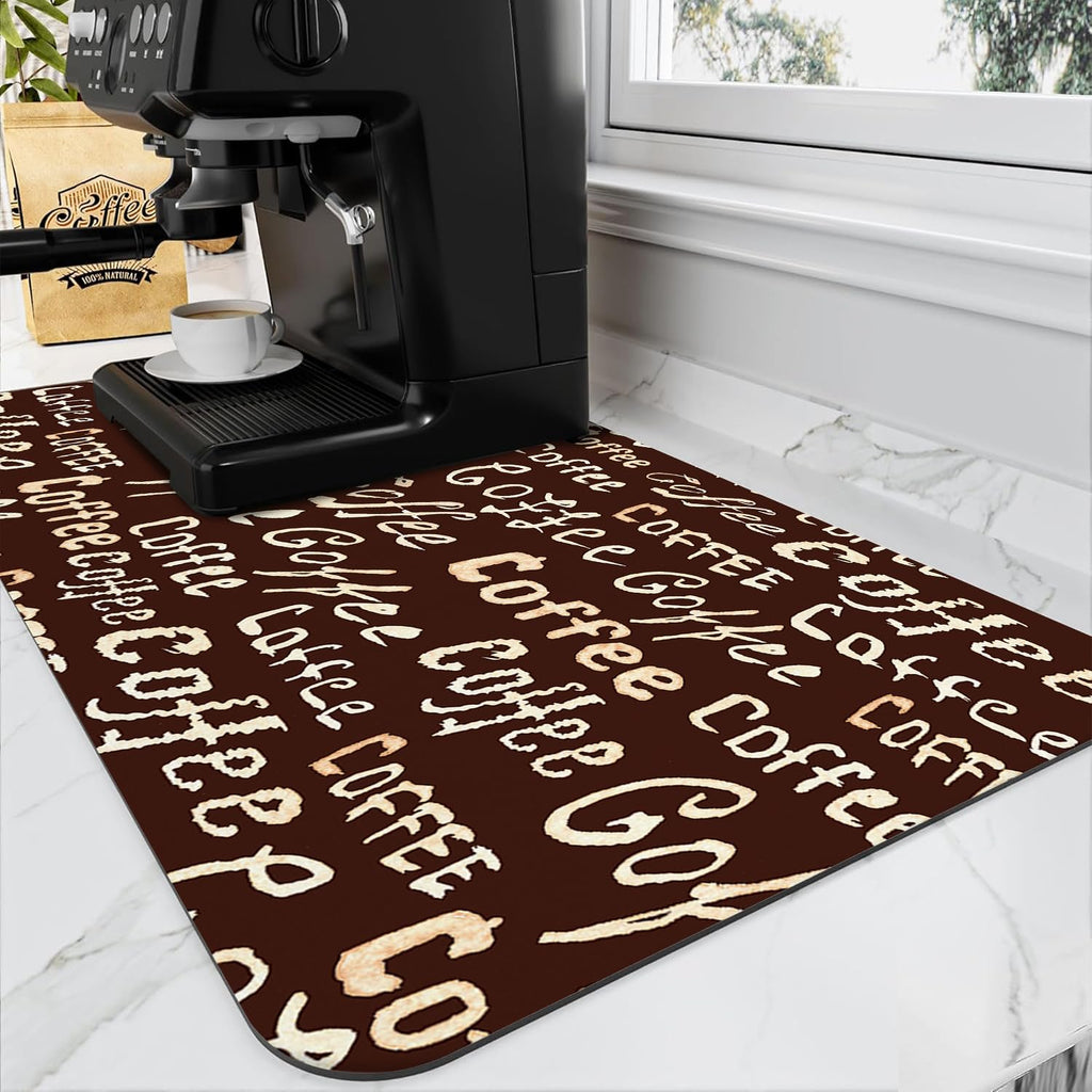 Absorbent Coffee Maker Counter Mat – Diatomite Quick-Dry Surface