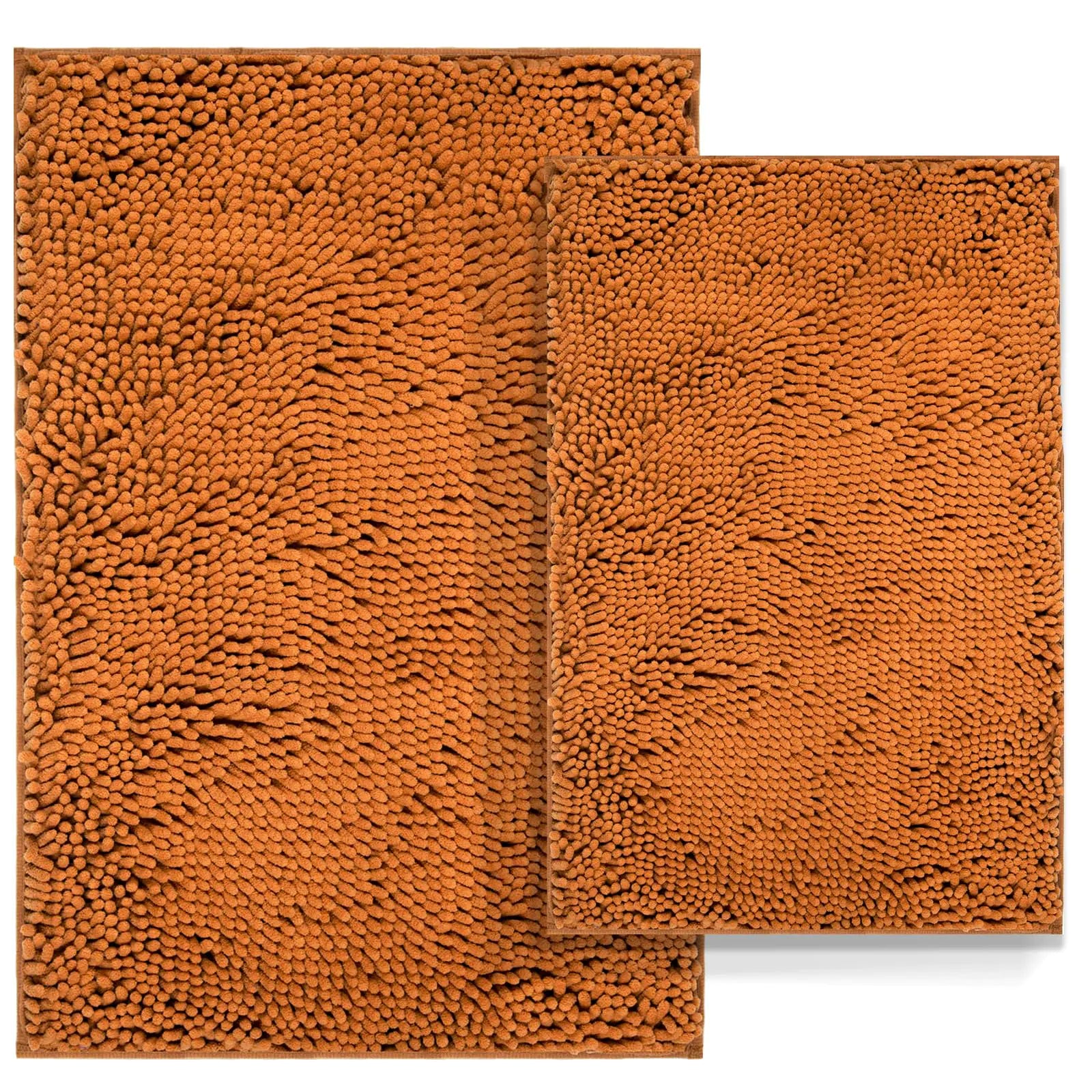 2-Piece Chenille Bath Rug Set – 30 × 20 & 24 × 16 (Champagne)