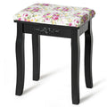 Vanity Stool – Floral Upholstered, Color Options