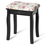 Vanity Stool – Floral Upholstered, Color Options