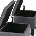 3-Piece Tufted Storage Ottoman Set – Multiple Colors