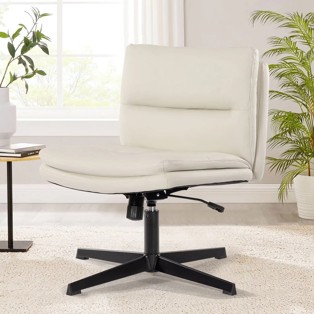 Leather Home Office Chair – Armless Ergonomic Design